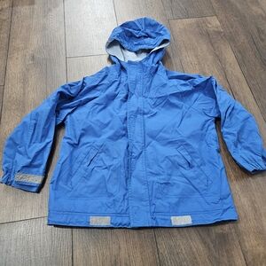 Hanna Andersson Size 120 (6-8 years) Blue Hooded Rain/Windbreaker Jacket. Body l